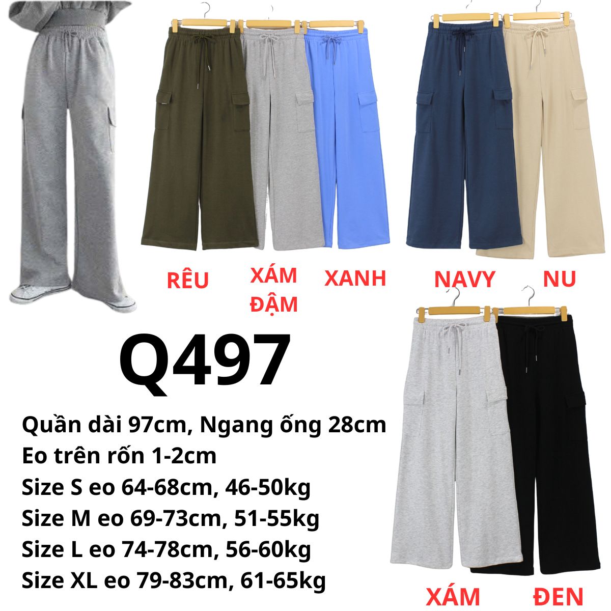 Q497 Quần thun suông