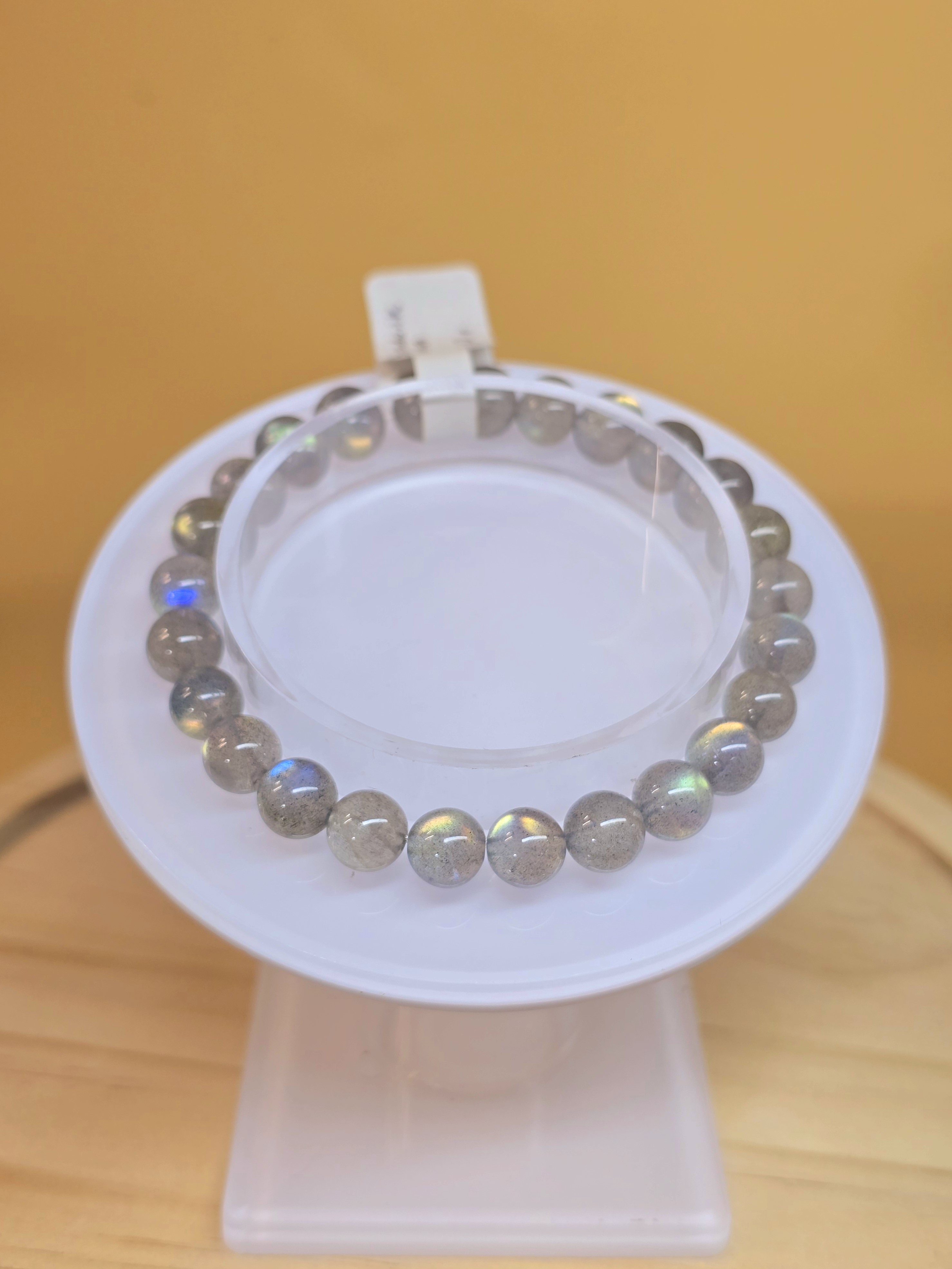 Vòng Tay Đá Xà Cừ Hắc Nguyệt Quang Labradorite Thể Trong