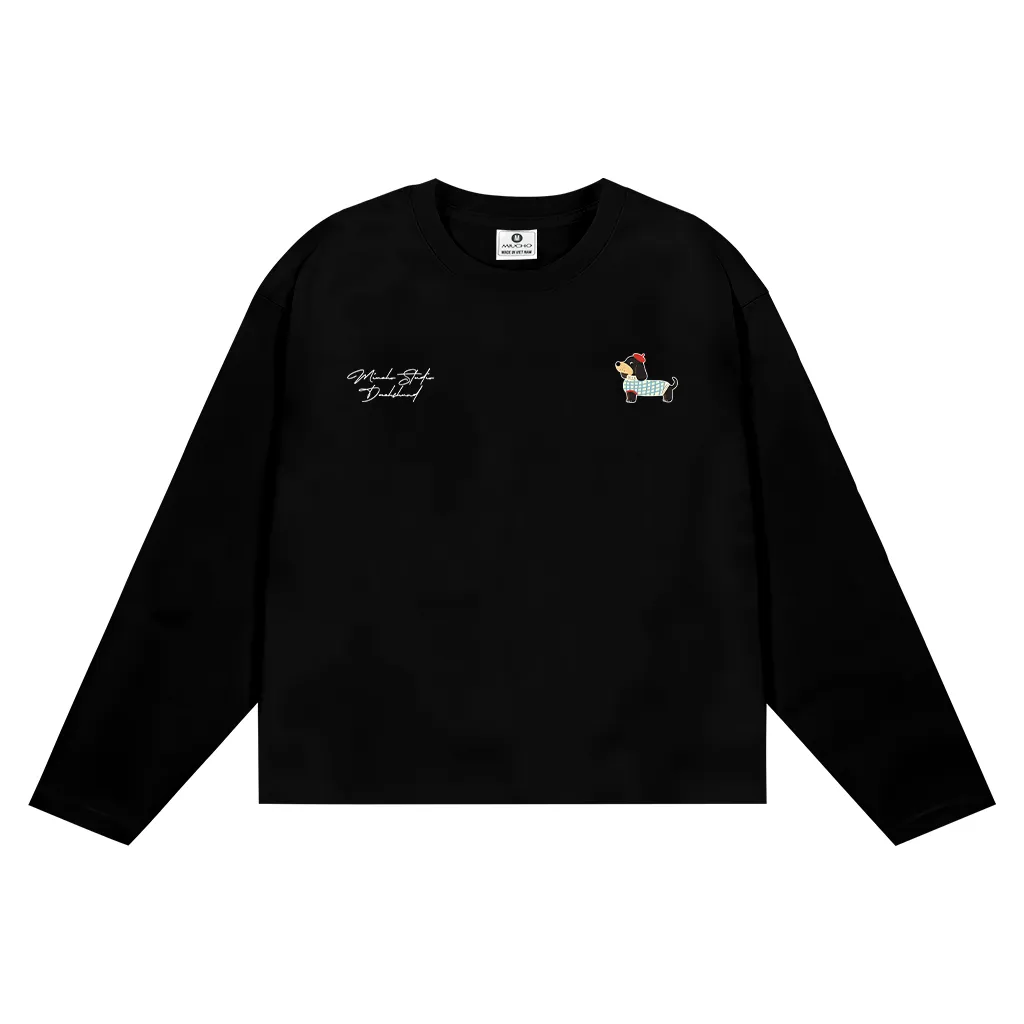 Áo thun boxy tay dài unisex basic 2644 Miucho vải cotton cao cấp thoáng mát co giãn 2 chiều_thumbnail_7