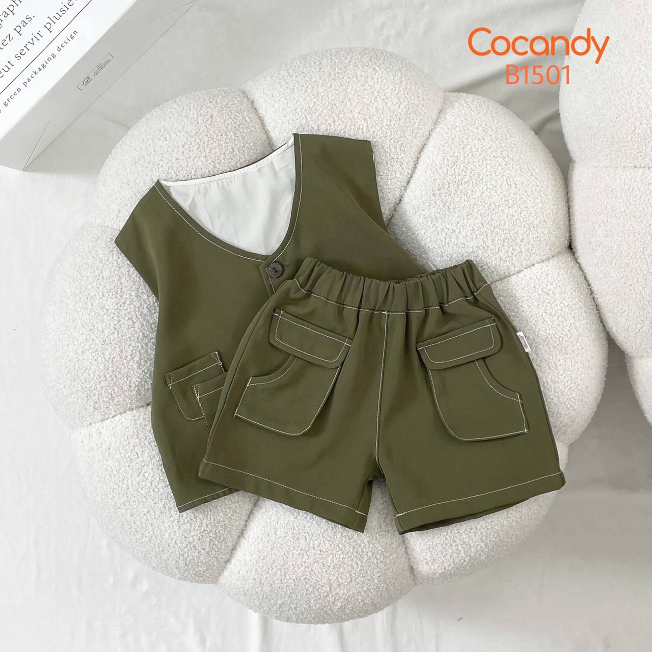 Bộ cộc gile XANH RÊU 3 túi