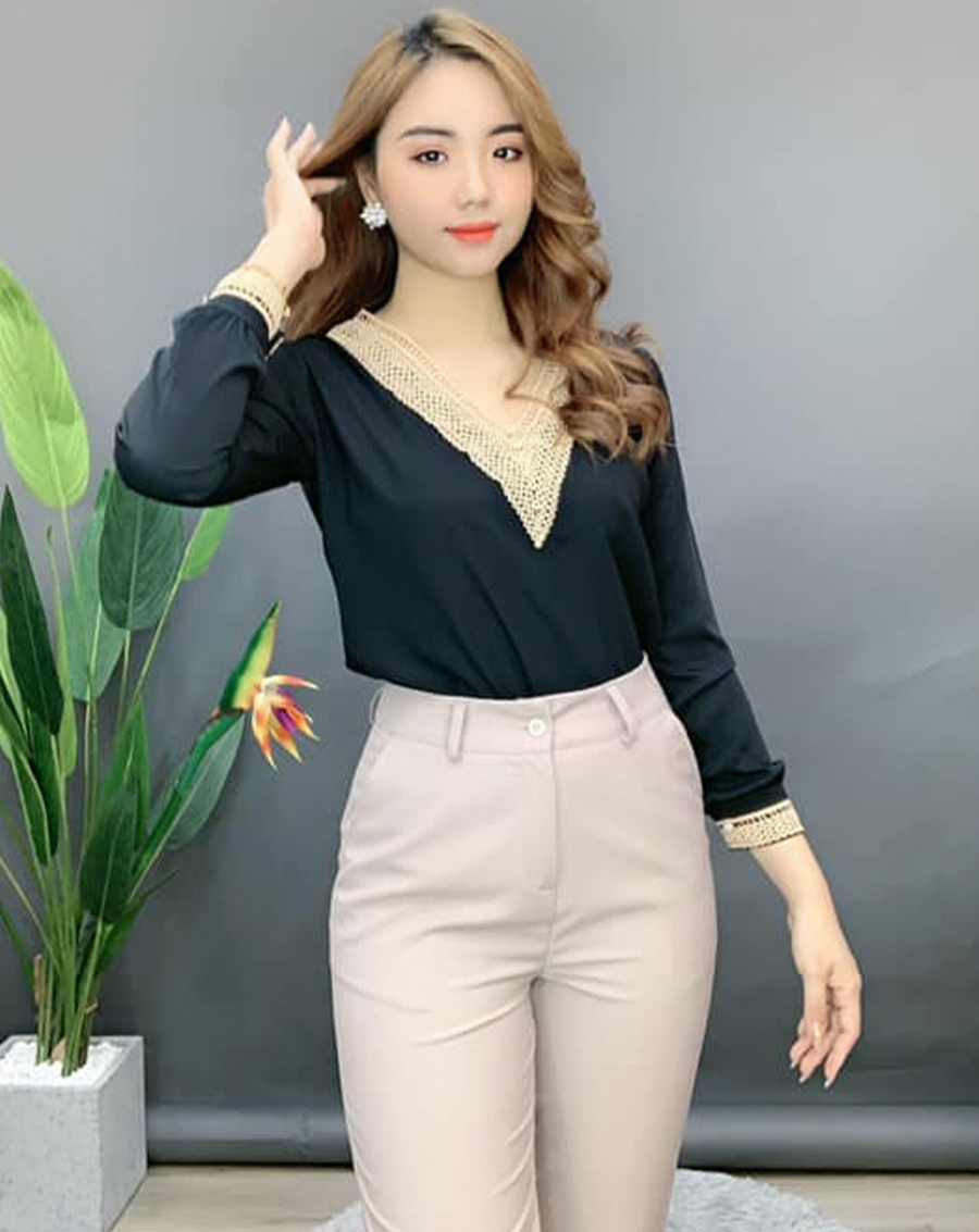 Áo kiểu nữ tay dài phối ren_thumbnail_4