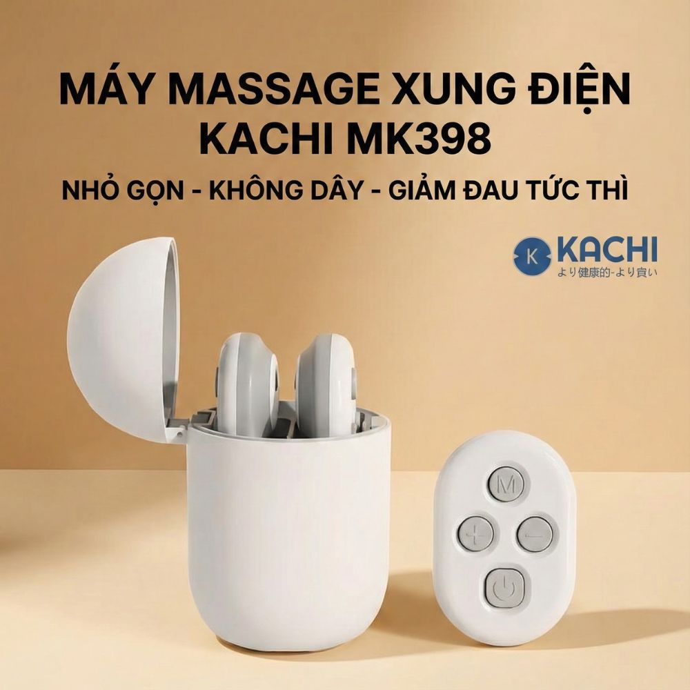 Máy Châm Cứu Xung Điện Không Dây Kachi MK398 giảm đau mỏi cổ vai gáy