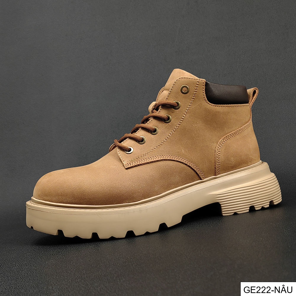 GE222 - Bốt Martin da thật cho Nam, Giày mẫu mới mùa thu, Bốt Da thường ngày Da bò lớp đầu, bốt ngoài trời dễ phối phong cách Anh, nam