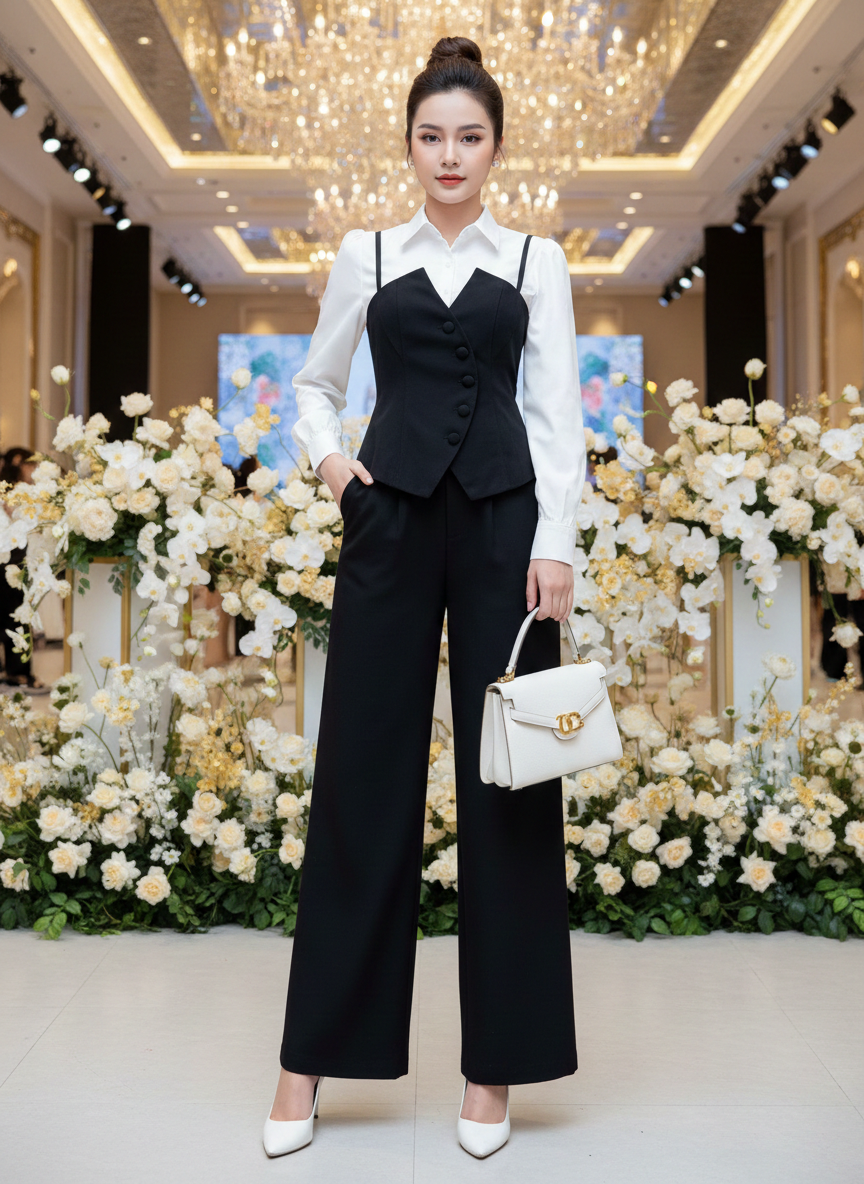 Set bộ dài tay phối màu sang trọng