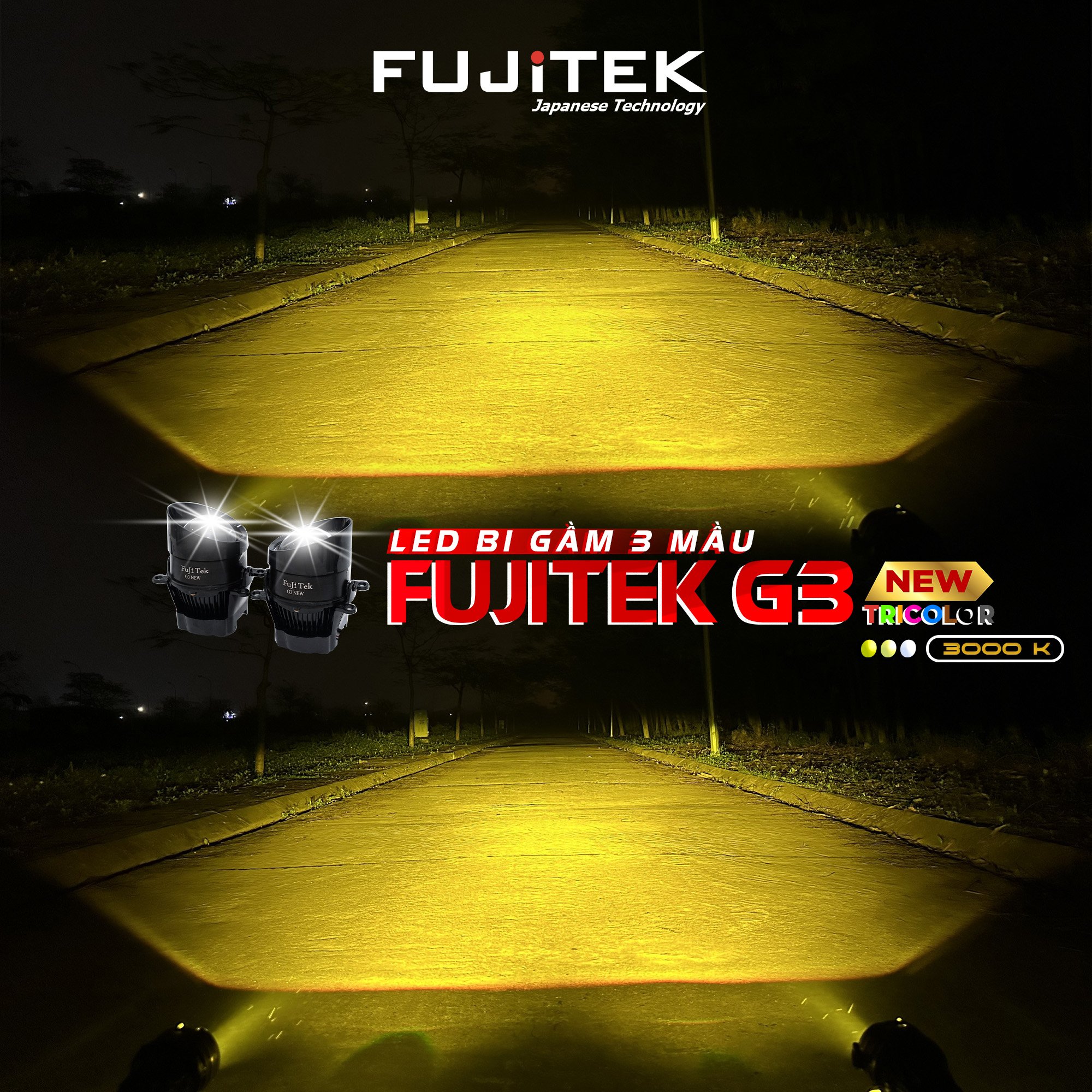 Fujitek G3 New Đèn bi gầm Led 3 màu_thumbnail_4