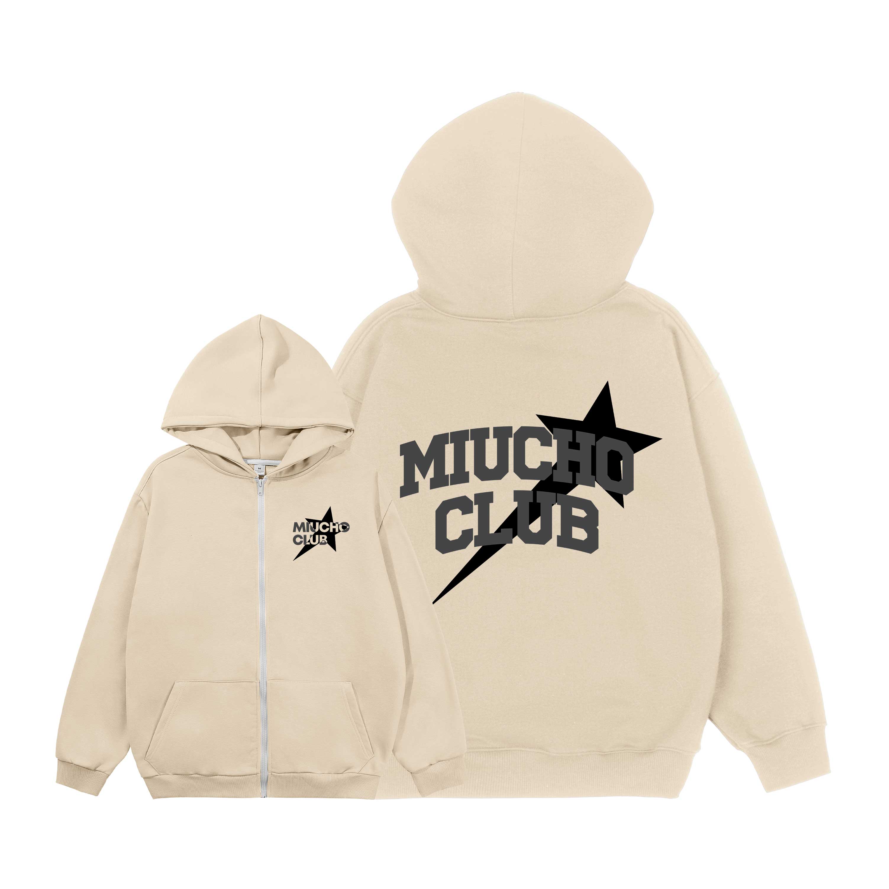 Áo hoodie zip local brand form rộng vải ni dày dặn HZD1633 Miucho Club in mix_thumbnail_0