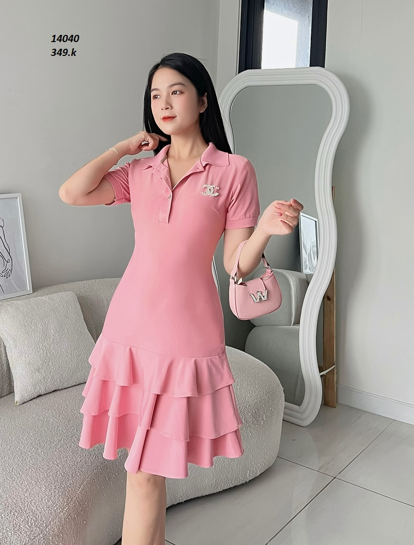 14040-Đầm suông cổ sơ mi phối bèo tầng ( chất thun cá sấu mịn)FREESHIP_thumbnail_1