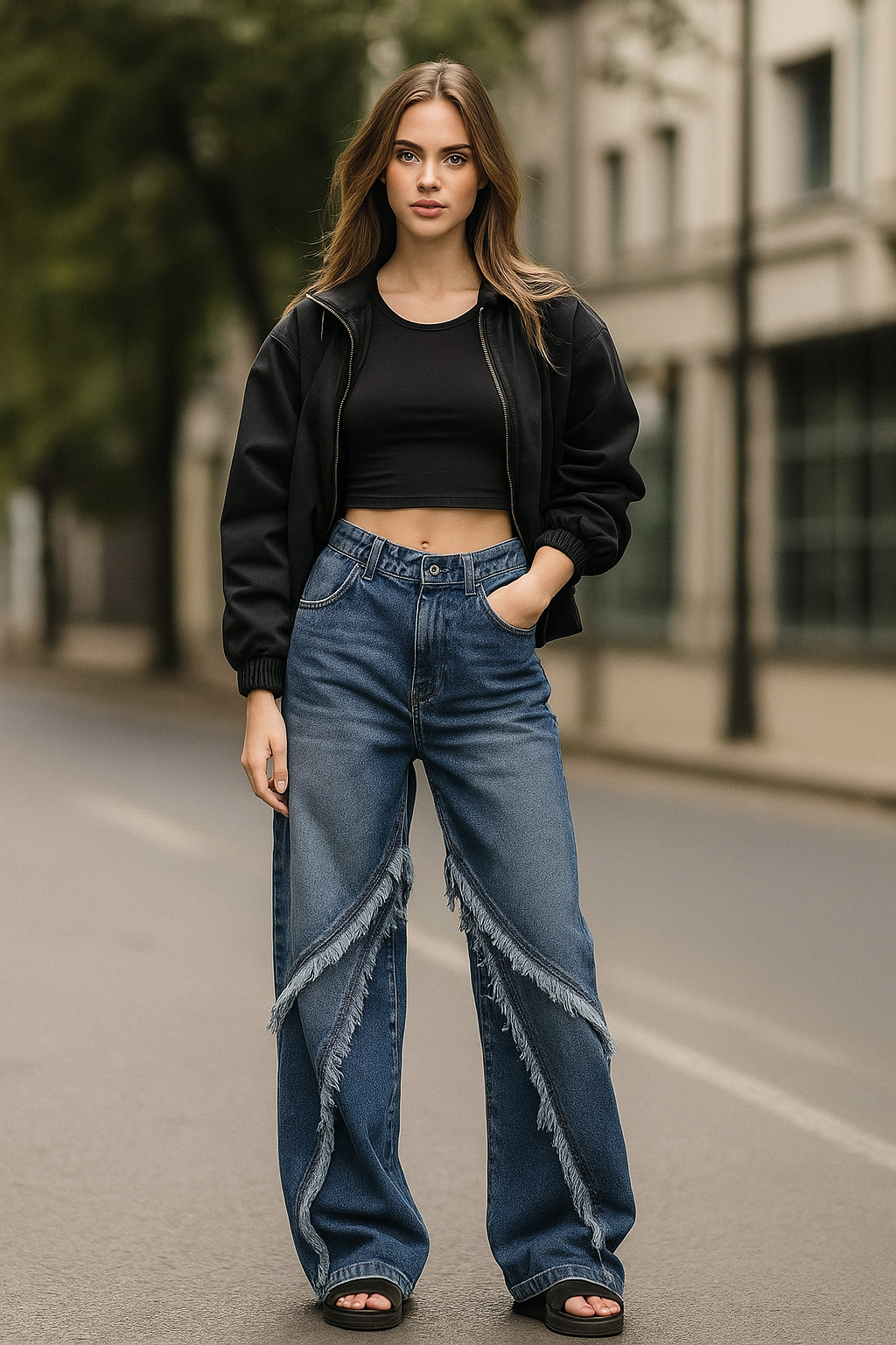 QJ110- Q. JEANS Ố RỘNG- TUA XÉO_thumbnail_1