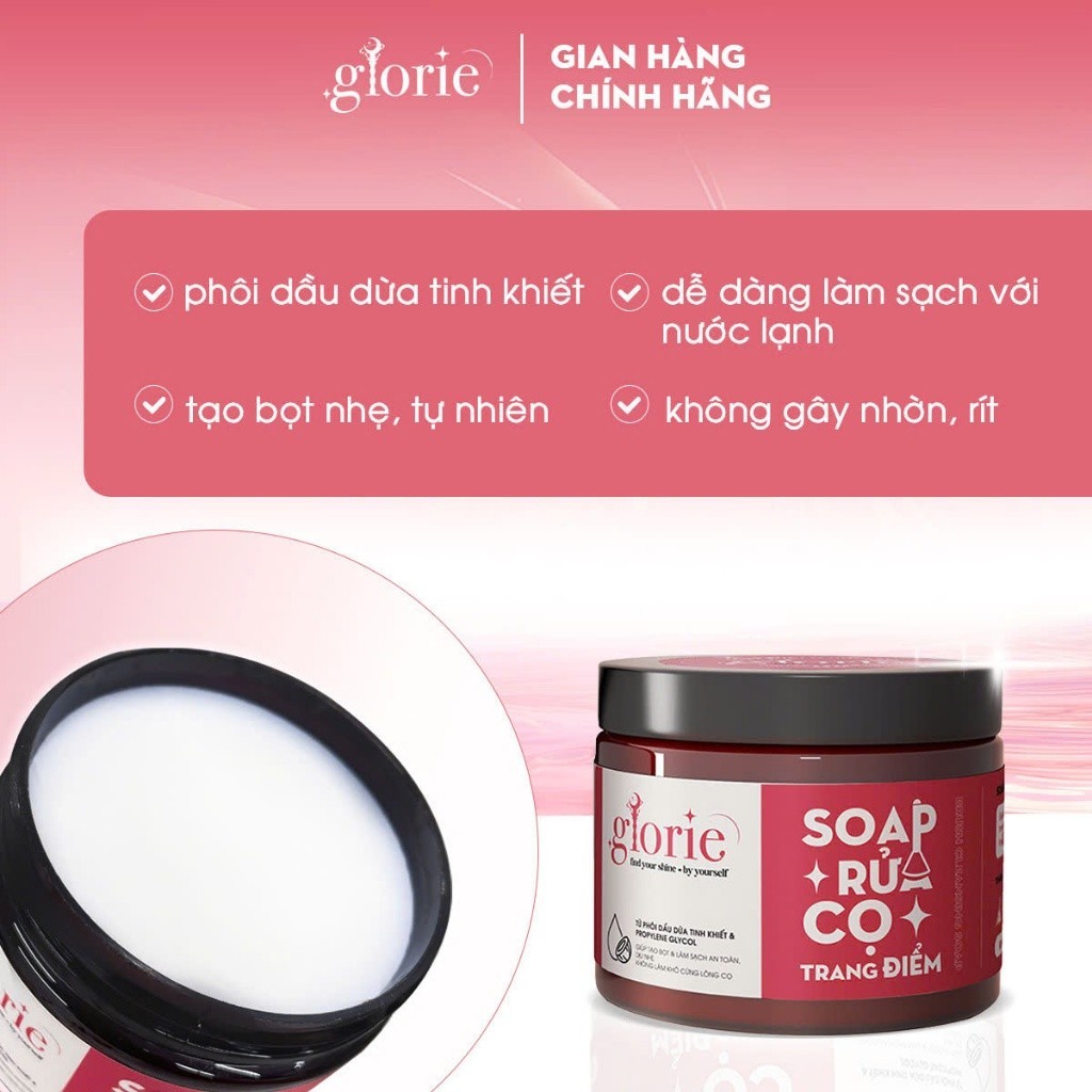 [GLORIE] Soap giặt cọ trang điểm Glorie dừa 130g_thumbnail_3