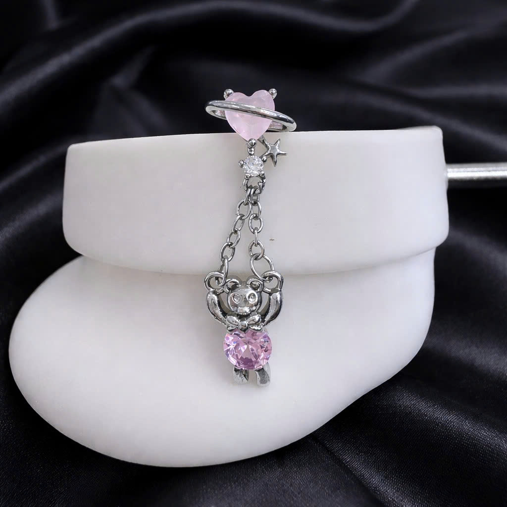 Khuyên kiểu xích rơi gấu kim cương hồng bi_thumbnail_2