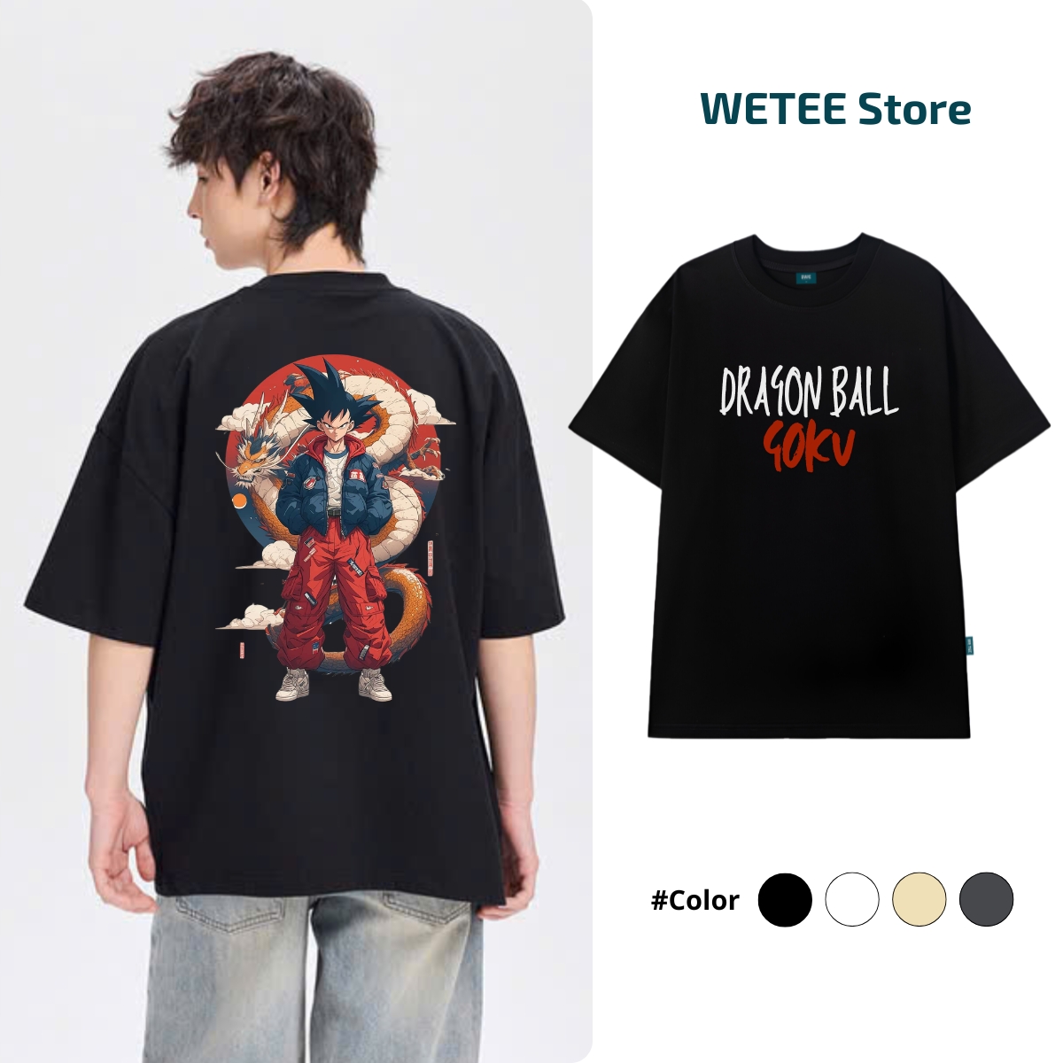 Áo thun nam local brand 𝐖𝐞 𝐓𝐞𝐞 Dragon Ball Goku dáng oversize form rộng - T023