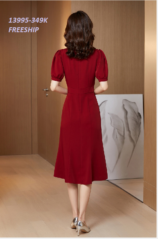 13995-Đầm body  đuôi cá tay phồng cổ cách điệu (thun nhật)FREESHIP_thumbnail_2