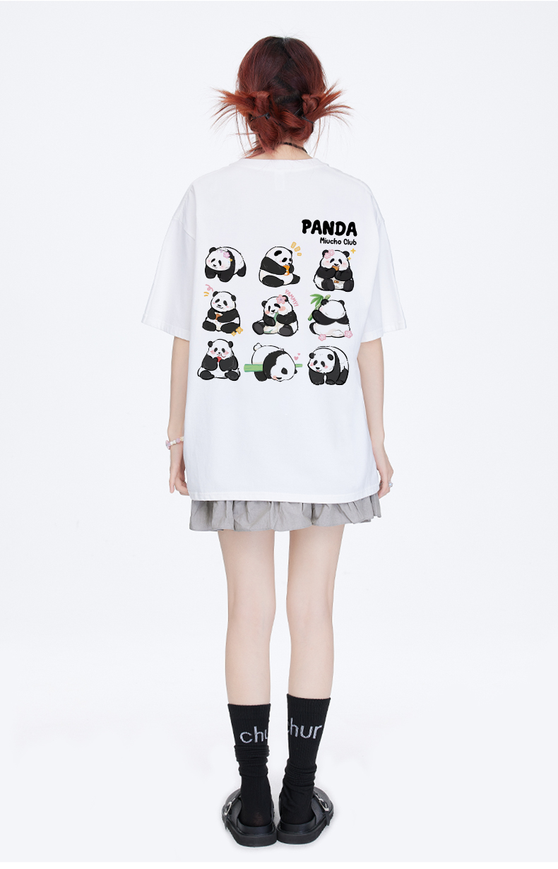 Áo thun Gấu trúc panda dễ thương form rộng local brand ATD1221 Miucho tay ngắn vải cotton thoáng mát cổ tròn in mix_thumbnail_7