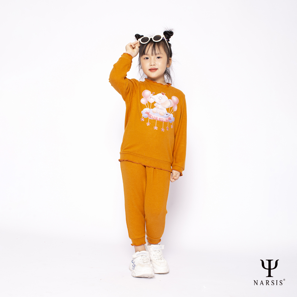 BỘ THU ĐÔNG BÉ GÁI NARSIS DÀI TAY PHỐI MÀU DỄ THƯƠNG CHẤT COTTON LEN ẤM ÁP KM2040 NARSIS VẢI LEN ..._thumbnail_3