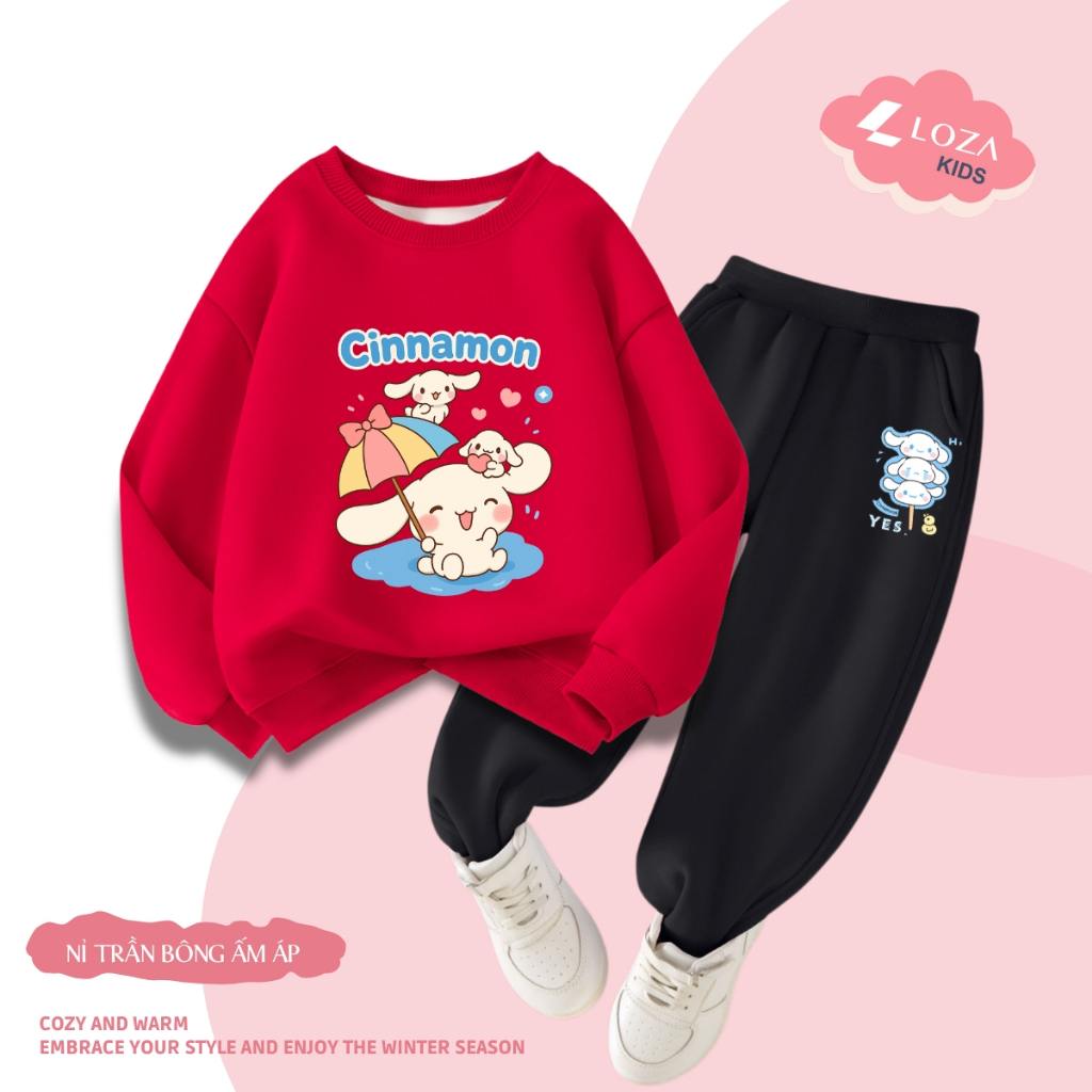Bộ nỉ bé gái in hình Cinnamon - Loza Kids BI479_thumbnail_2