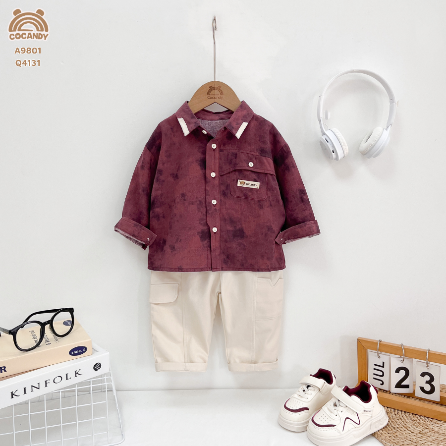 Áo dài ĐỎ LOANG  sơ mi_thumbnail_1