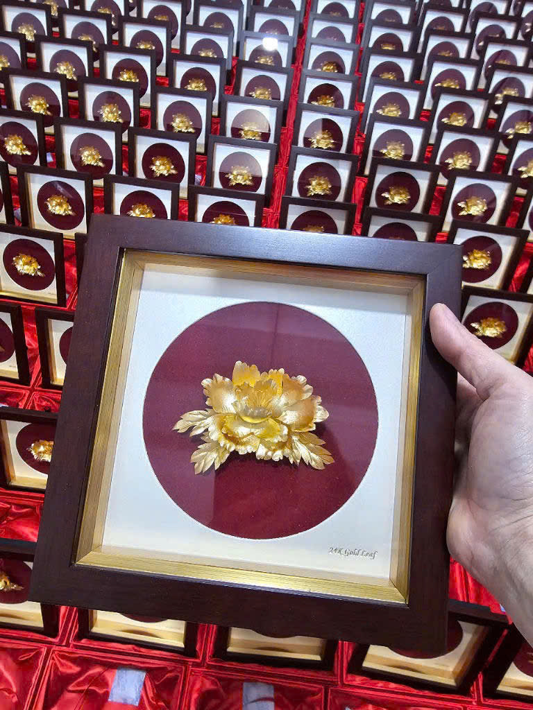 Tranh hoa mẫu đơn mạ vàng 24k _thumbnail_1