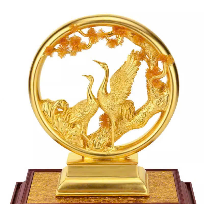 Tượng Chim Công Vinh Hoa Phú Quý Mạ Vàng 24K_thumbnail_0