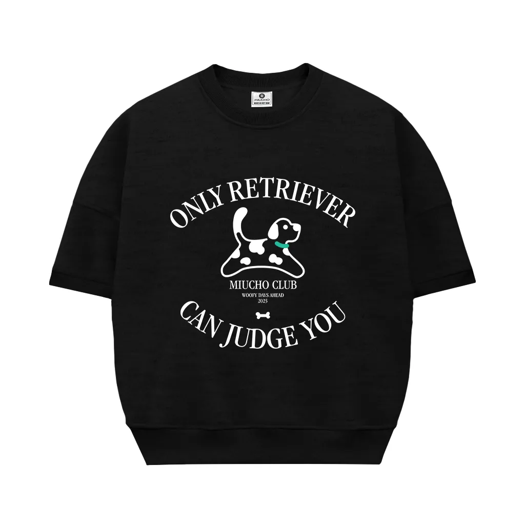 Áo sweater boxy tay ngắn phong cách Hàn Quốc 2597 Miucho vải nỉ 2 da thoáng mát cổ tròn in mix