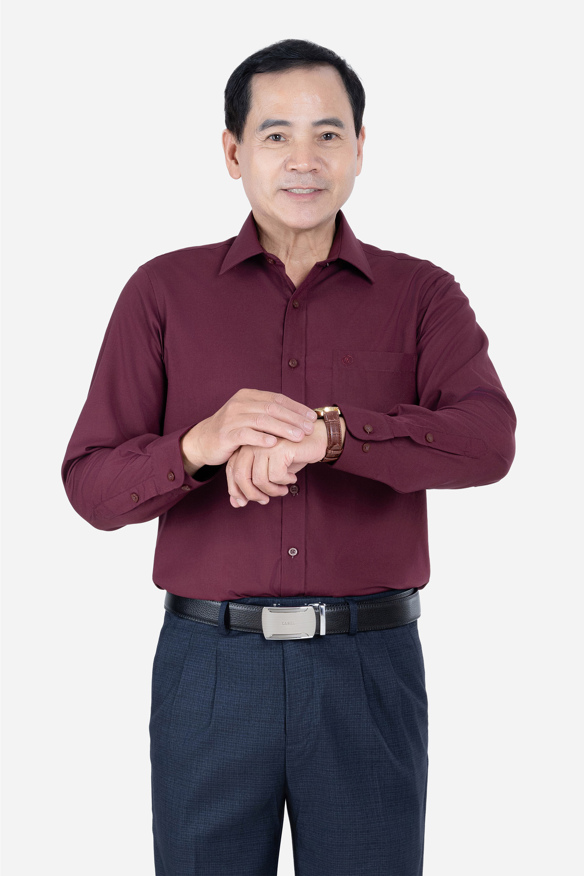 Sơ Mi Trơn Dài Tay Nam Trung Niên ANCHi Chất Liệu Cotton Nhập Khẩu Màu Trắng_thumbnail_39