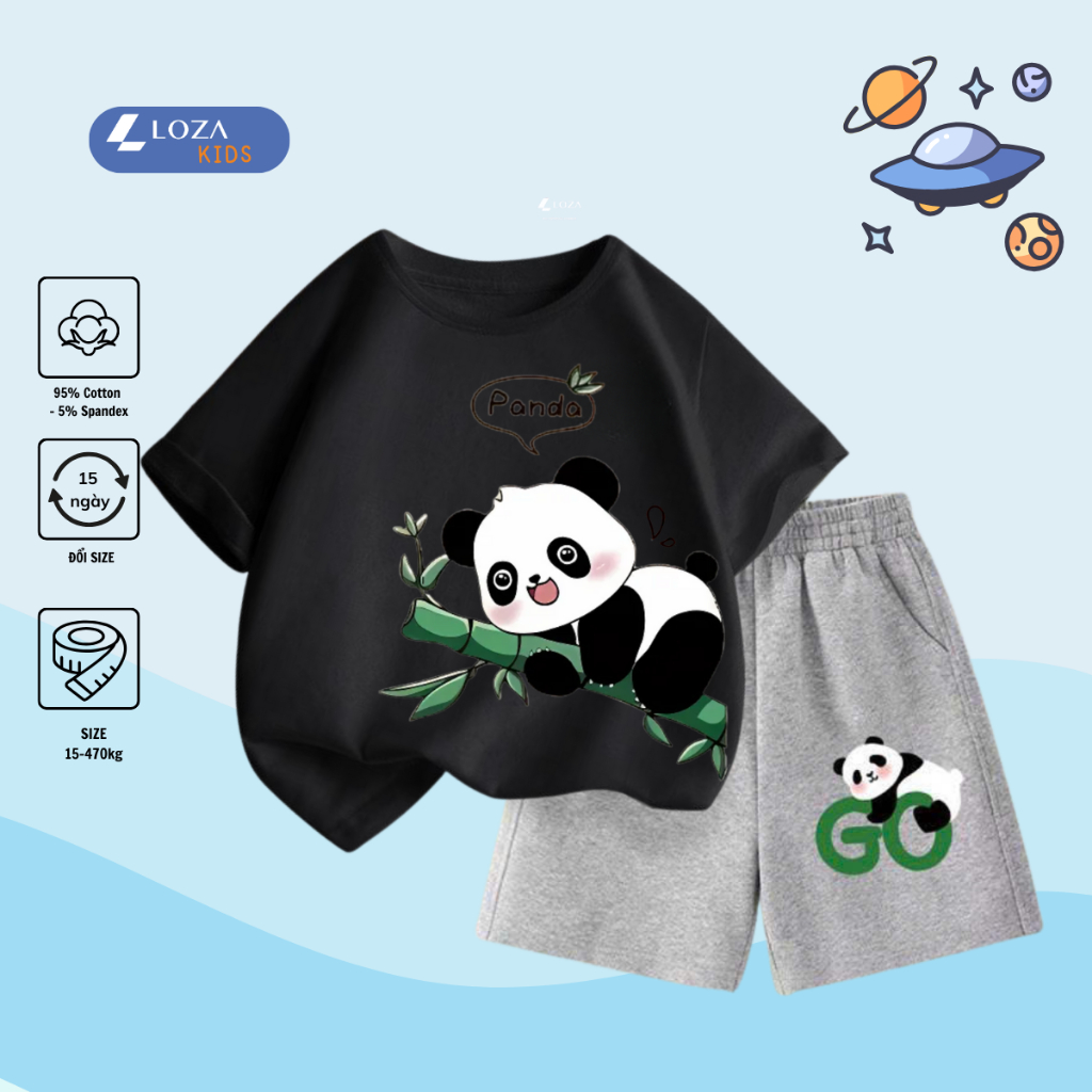 Bộ đồ bé trai in hình Gấu Panda -  Loza Kids SB233_thumbnail_9