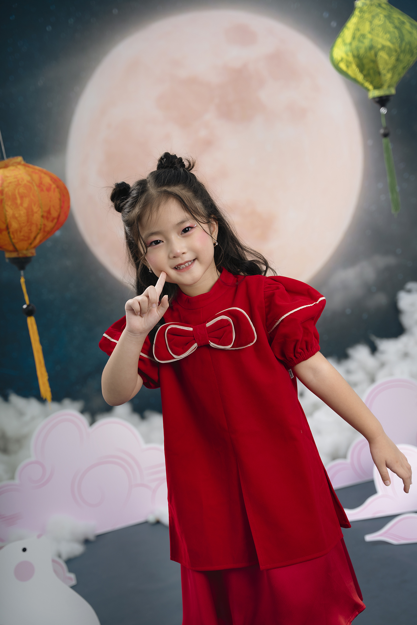 Áo dài nhung phối nơ viền_thumbnail_3