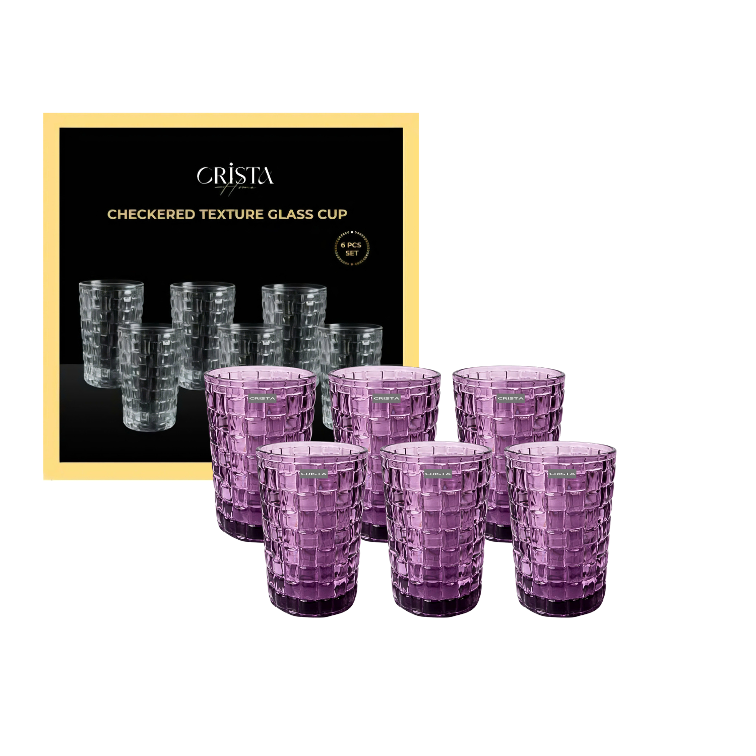 Bộ 6 cốc thủy tinh CRISTA HOME vân Caro to 350 ml_thumbnail_26