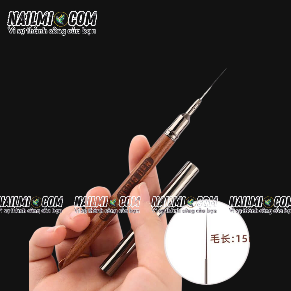 Cọ nét - cọ râu vẽ móng tay -15mm - Paula - cán gỗ