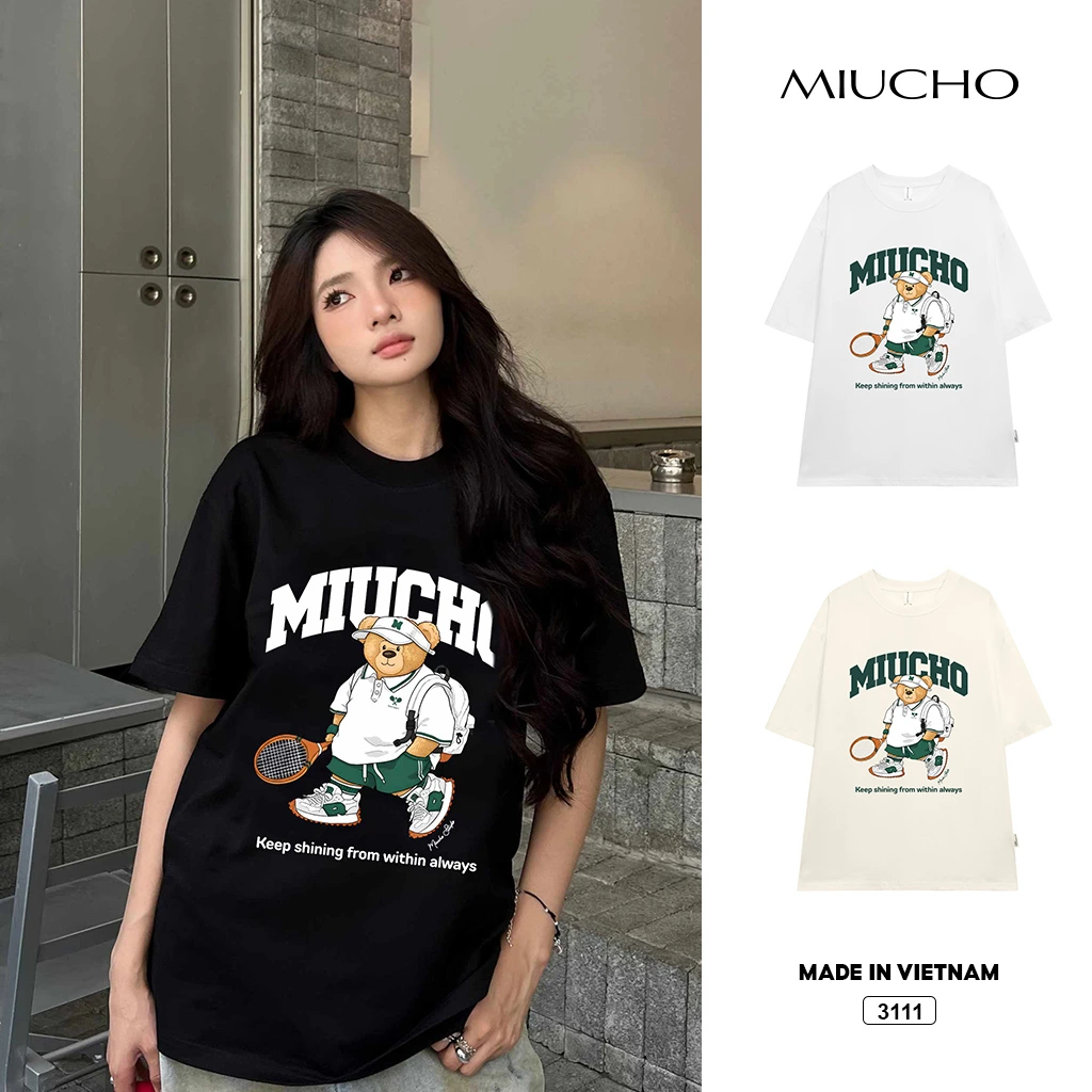 Áo thun form rộng Miucho Gấu Teddy 3111_thumbnail_1