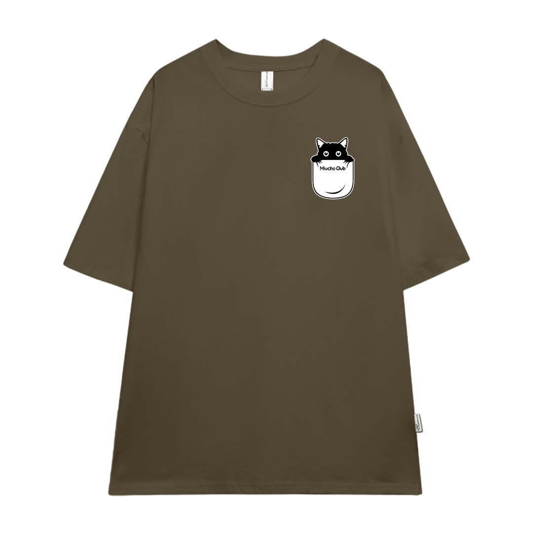 Áo thun nữ form rộng mèo nhỏ đáng yêu ATD1507 Miucho vải cotton thoáng mát cổ tròn in artwork