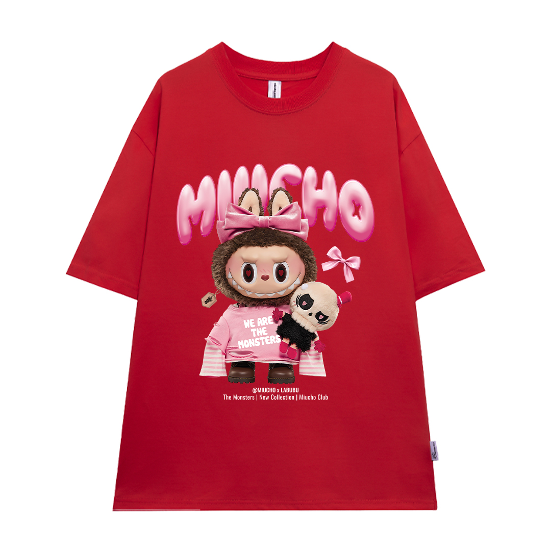 Áo thun labubu form rộng hottrend ATD1269 Miucho vải cotton thoáng mát cổ tròn in mix_thumbnail_7