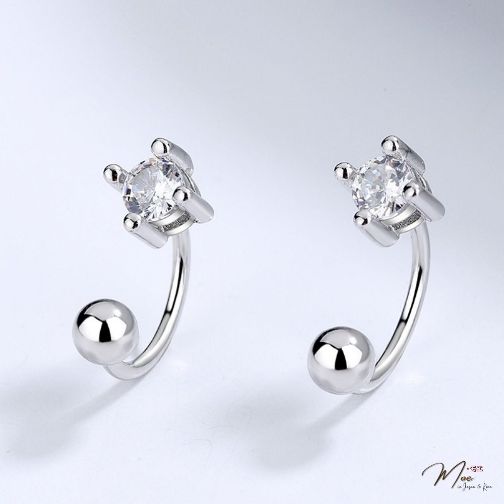 K181 - Khuyên tai móc ren bi đá nhỏ