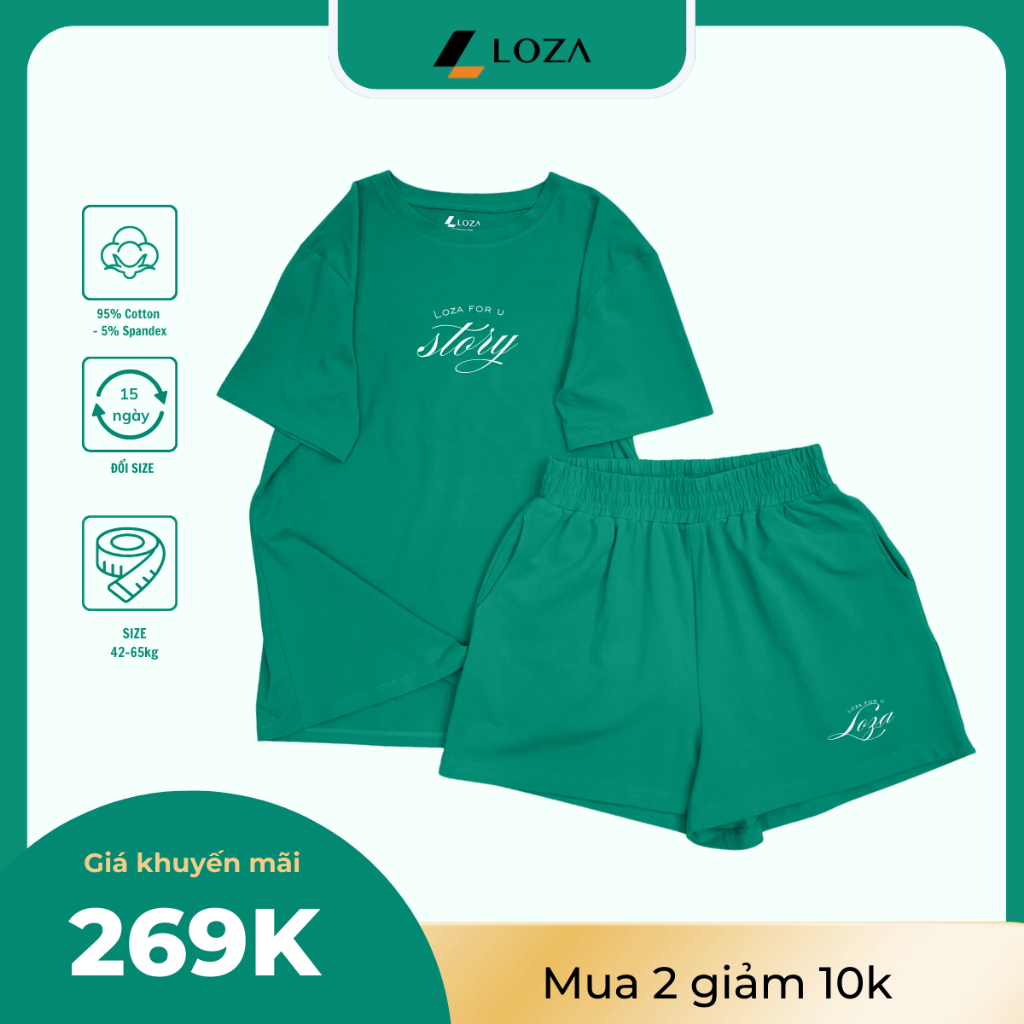 [Form rộng] Bộ đồ nữ cộc tay mùa hè - Set đồ thun nữ thời trang LOZA G0290_thumbnail_5