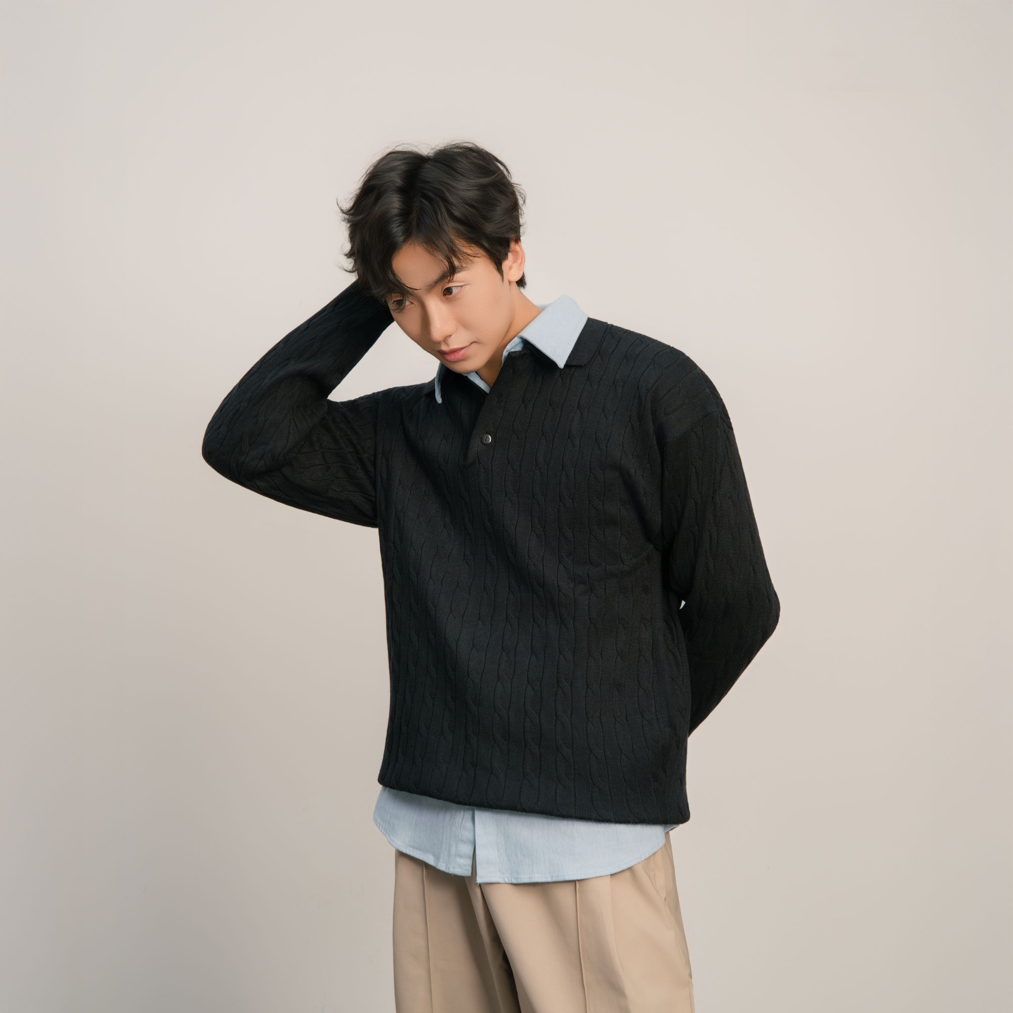 Áo Polo Twisted-Wool Len Viscose Form Relaxed_thumbnail_12