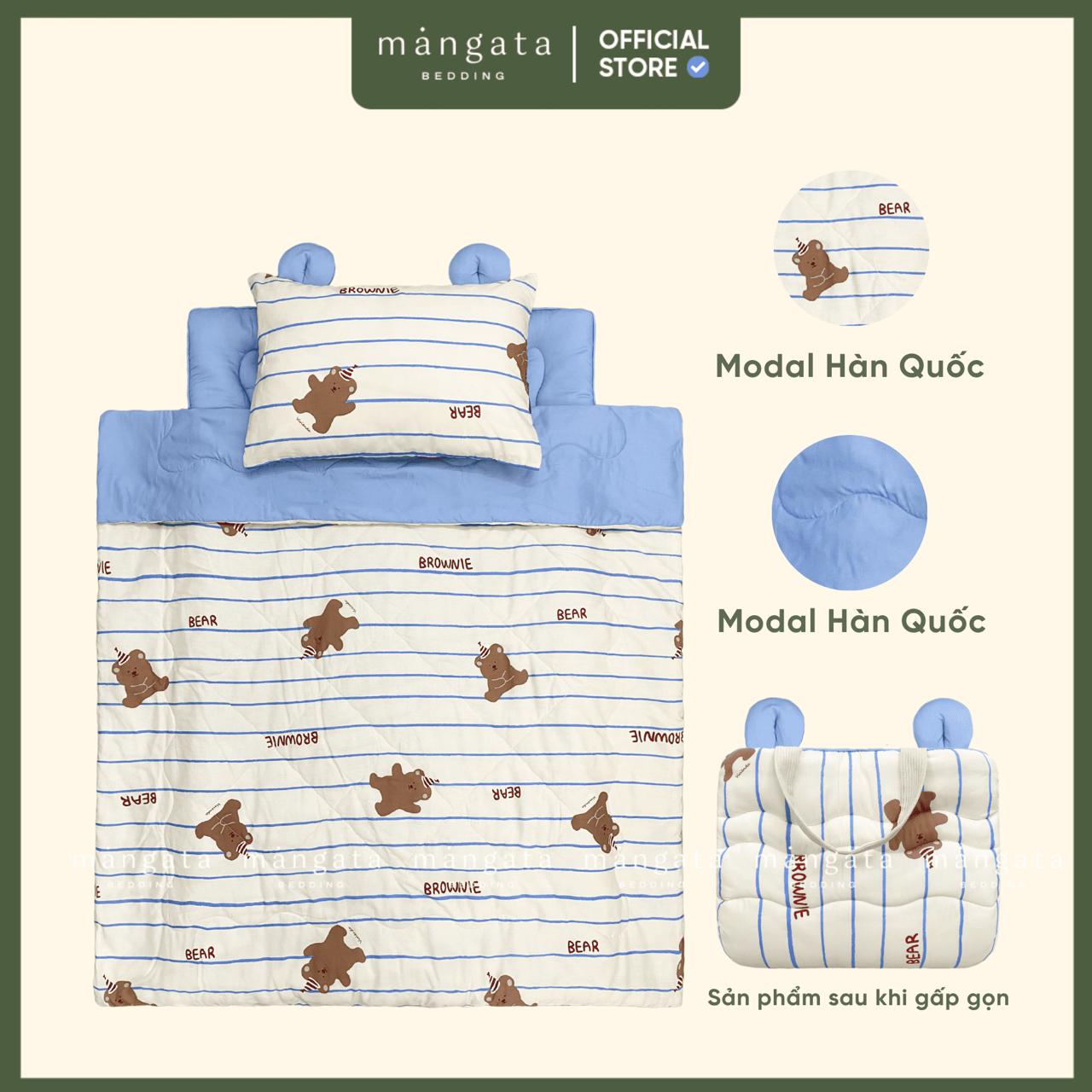 Mẫu Gấu Brownie - Bộ chăn gối gấp gọn đi học_thumbnail_1