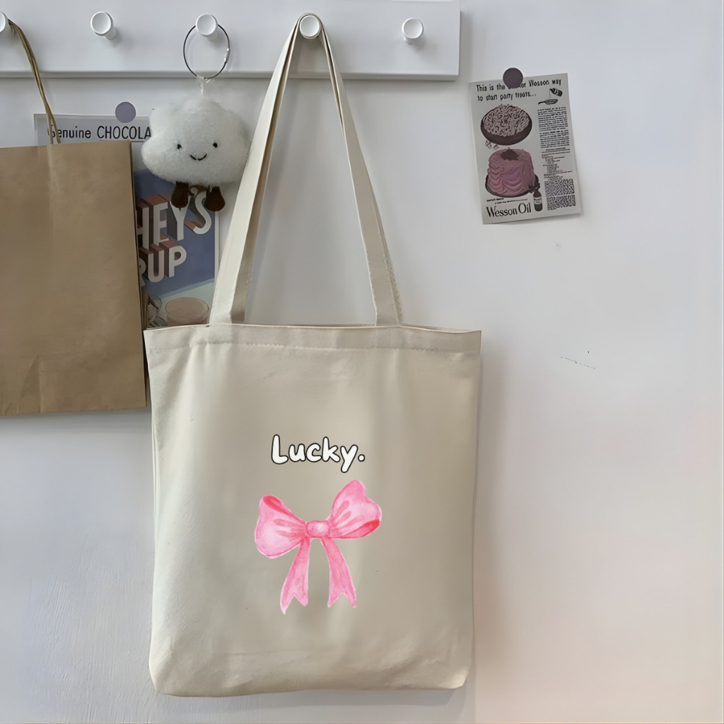 Túi tote vải canvas đeo vai, có khóa kéo và ngăn phụ hình thời trang WE TEE - WTU06_thumbnail_1