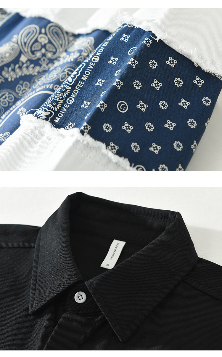 Áo sơ mi dài tay nam – Phong cách Nhật Bản chắp vá in hình, dáng rộng, thời trang đa năng, chất liệu cotton_thumbnail_8