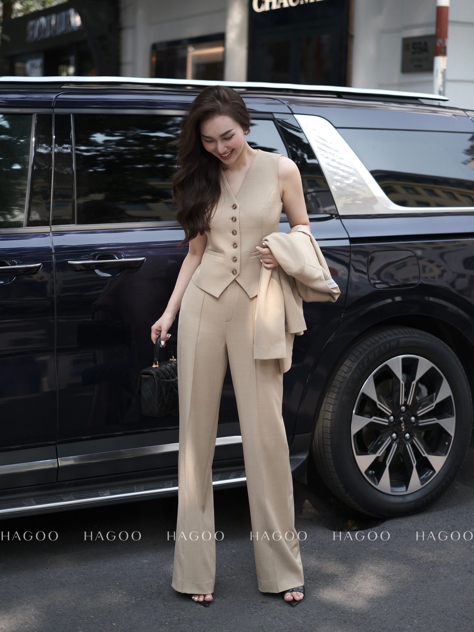 Áo Gile set S497 [cổ U] HAGOO