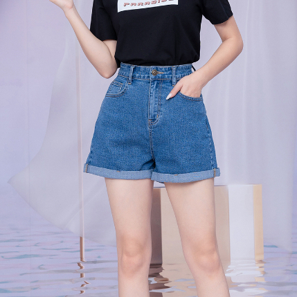Quần short Jean nữ - Quần đùi nữ Loza QJ602093XD_thumbnail_1