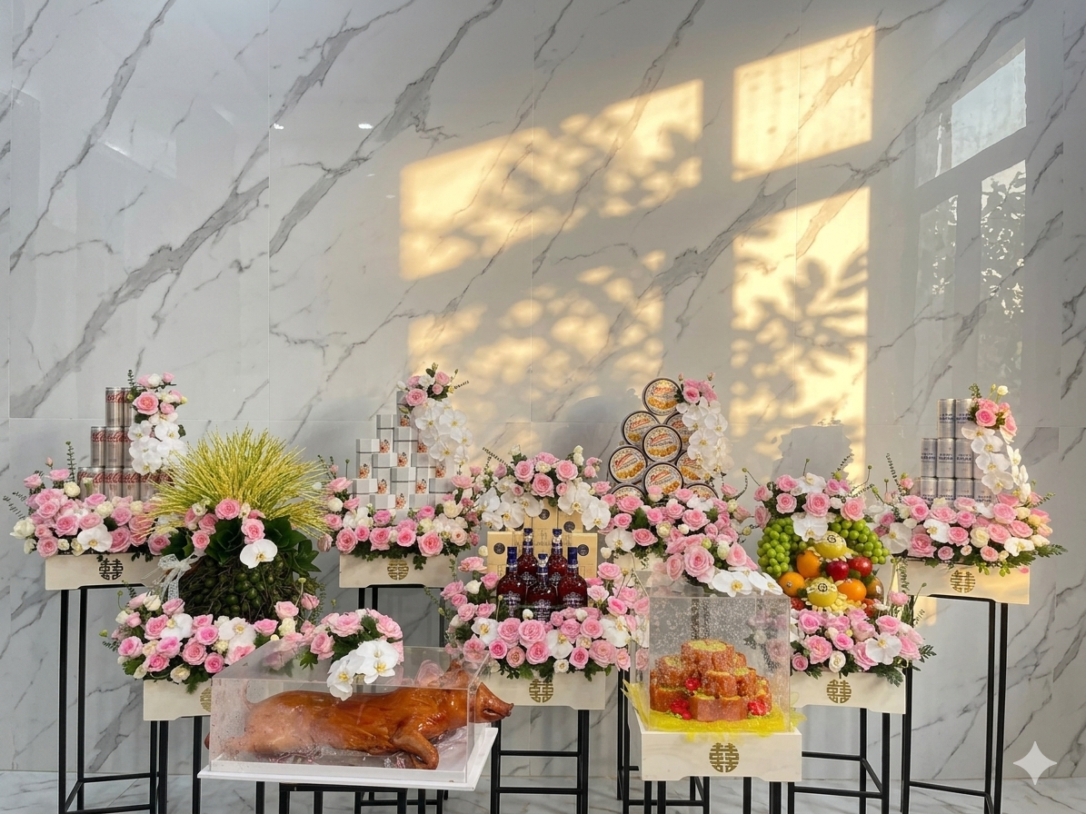 Tráp Cưới Hỏi Rồng Phượng 9 Lễ (mẫu 4)