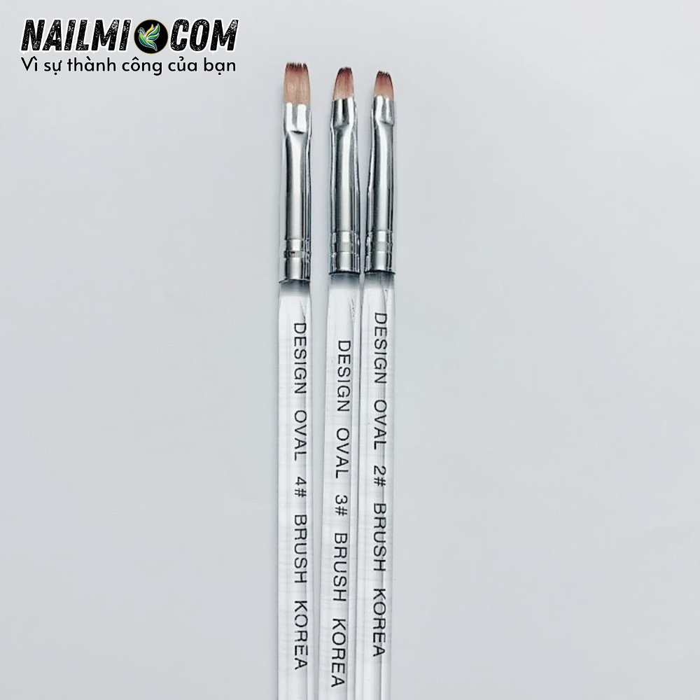 Cọ đắp gel - bản vuông -  Oval Korea số 4 - cán trong_thumbnail_1