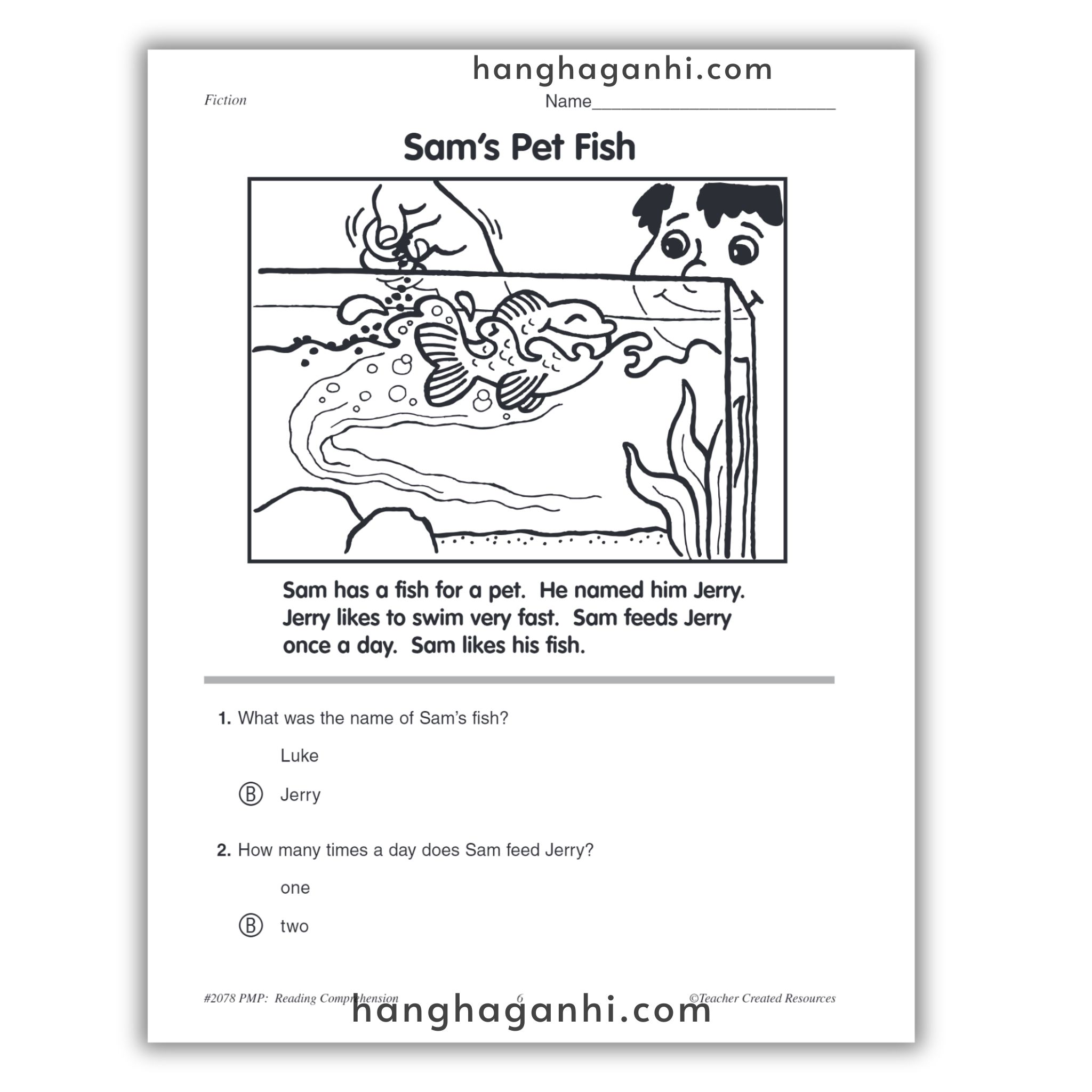 Reading Comprehension Grade K Teacher Created Resources, sách đọc hiểu lớp K_thumbnail_8