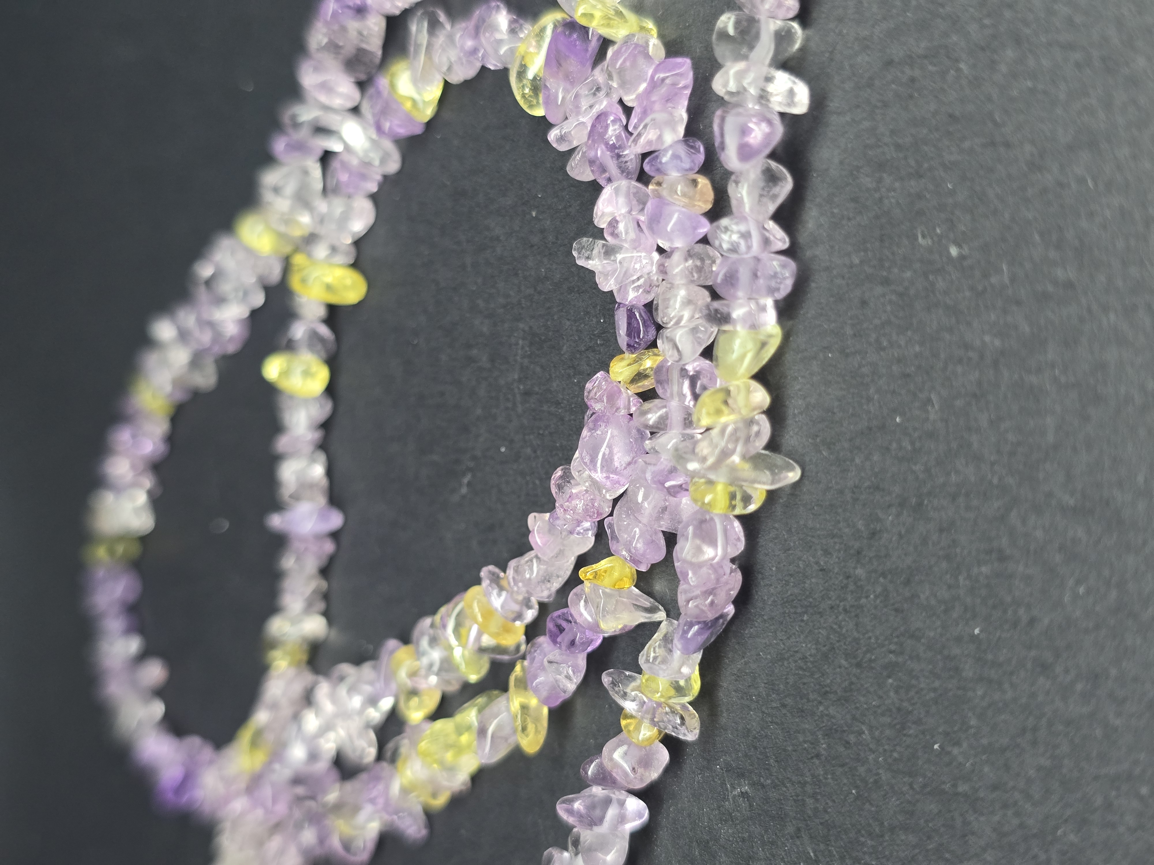 Chips Có Xỏ Lỗ DIY Thạch Anh Tím Vàng Ametrine (CÓ XỬ LÝ NHIỆT)