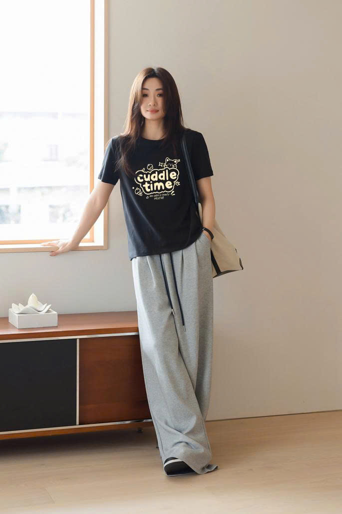 Áo thun nữ form vừa regular dáng ngắn cổ tròn ARD2288 Miucho vải cotton co giãn thoáng mát in mix_thumbnail_6