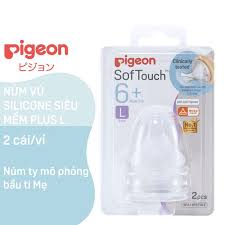 Núm Vú Silicon 6 + Pigeon siêu mềm vỉ/2 cái