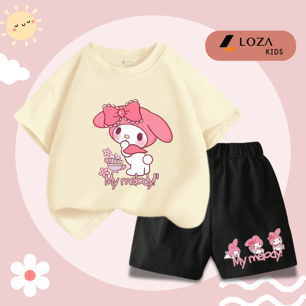 Bộ đồ bé gái in hình 