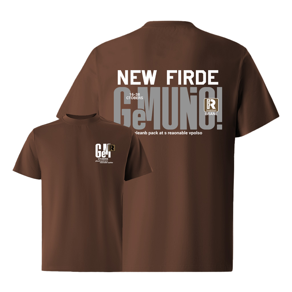 Áo thun nam form rộng ATD322 Miucho Iconic cotton cổ tròn in typography_thumbnail_13