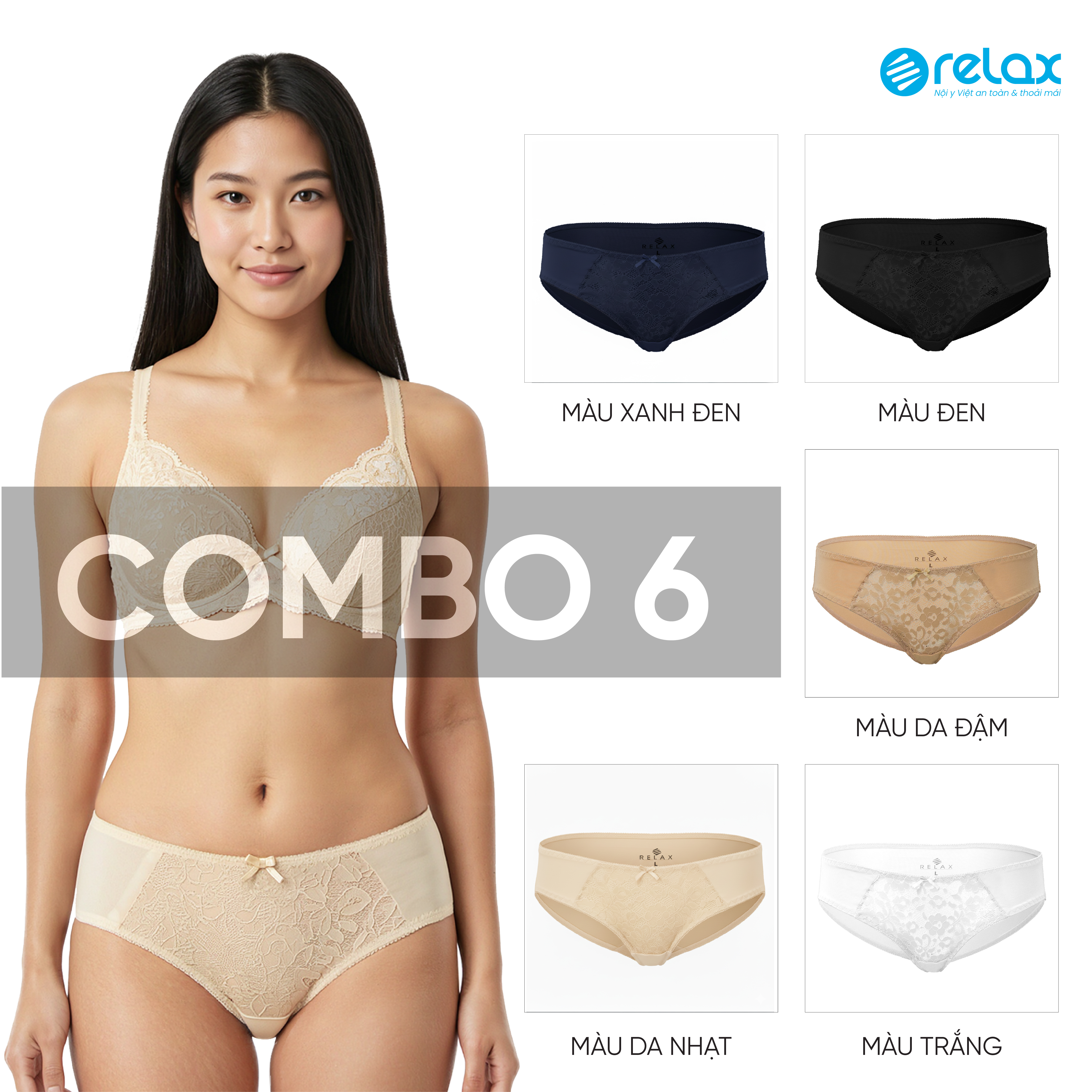 RQY010 - COMBO 6 QUẦN LÓT NỮ YOUNG RELAX