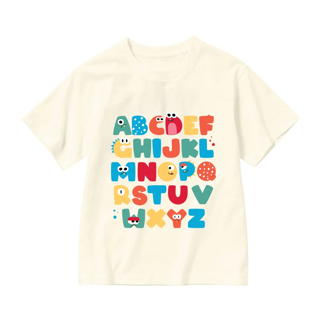 Áo thun cho bé Bảng chữ cái Kado vải cotton thoáng mát mềm mại tay ngắn cổ tròn in artwork 2928_thumbnail_10