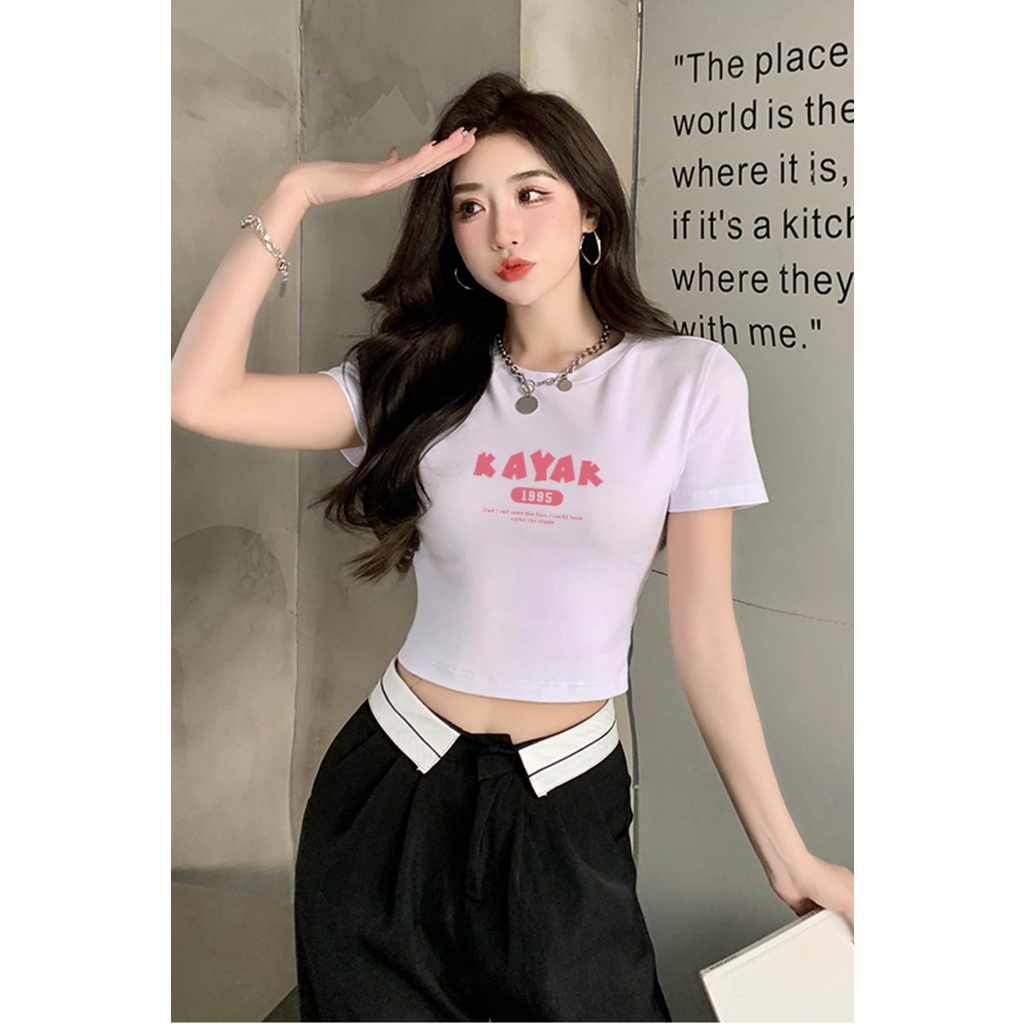 [Form Ôm] Áo croptop nữ dáng ôm in hình thời trang phong cách Hàn Quốc - Áo baby tee Loza G0080_thumbnail_3